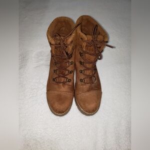 Universal Thread Danica Brown Micro Suede Sweater Cuff Ankle Boots